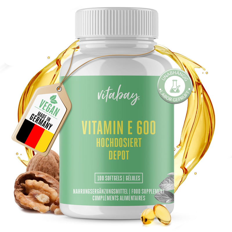 [Australia] - Vitabay Vitamin E 600 IU Depot High Dose - 100 Vitamin E Capsules Vegan & Laboratory Tested with Tocopherol and Tocotrienol - Vit E helps protect cells from oxidative stress 50 g (pack of 1) 