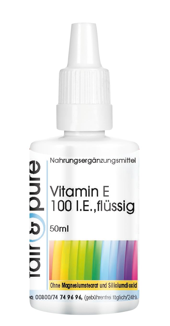[Australia] - Fair & Pure® - Vitamin E oil 100 IU - 50ml - as D-alpha-tocopherol with lemon oil - vegan - Vitamin E drops - for internal and external use 