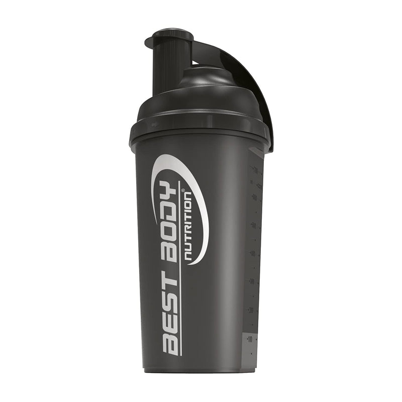 [Australia] - Best Body Nutrition protein shaker black - 700 ml protein shaker with sieve & measuring scale - leak-proof - dishwasher safe - BPA-free - for lump-free protein shakes 