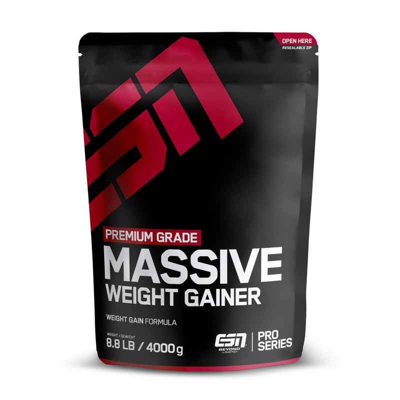 [Australia] - ESN Massive Weight Gainer, Chocolate Cream, 4 kg, ideal for the mass phase, up to 536 kcal per serving, powder for building mass and gaining weight, tested quality - made in Germany 