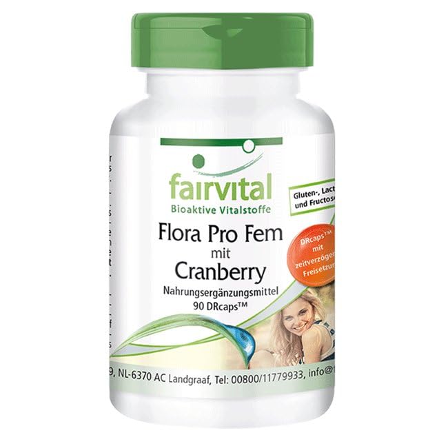 [Australia] - Fairvital | Lactobacilli with Cranberry - 90 capsules - in DRCaps™ time-release capsules - Lactobacillus rhamnosus - Lactobacillus acidophilus 