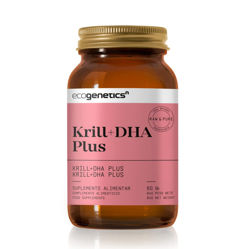 [Australia] - ECOGENETICS - Krill Oil + DHA Plus 60 soft capsules | Premium source of Omega 3 (415mg per capsule) for cardiovascular health | Brain Booster Ideal for concentration & memory 