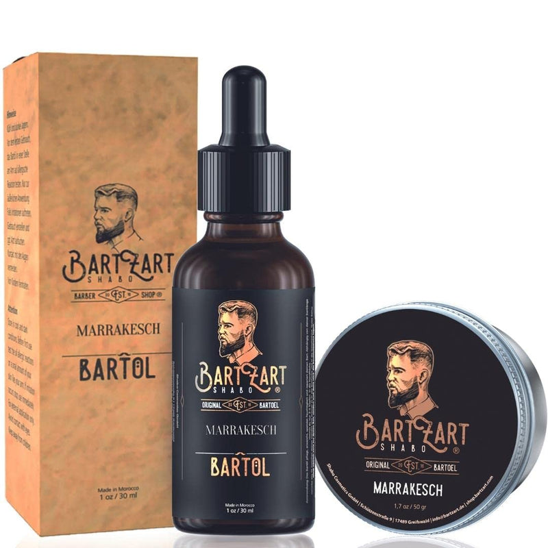 [Australia] - BartZart beard oil set with cedar wood made of high-quality beard oil and natural beard wax, premium beard care set for daily beard care, beard care set for men, beard balm, 2 pieces (pack of 1). 