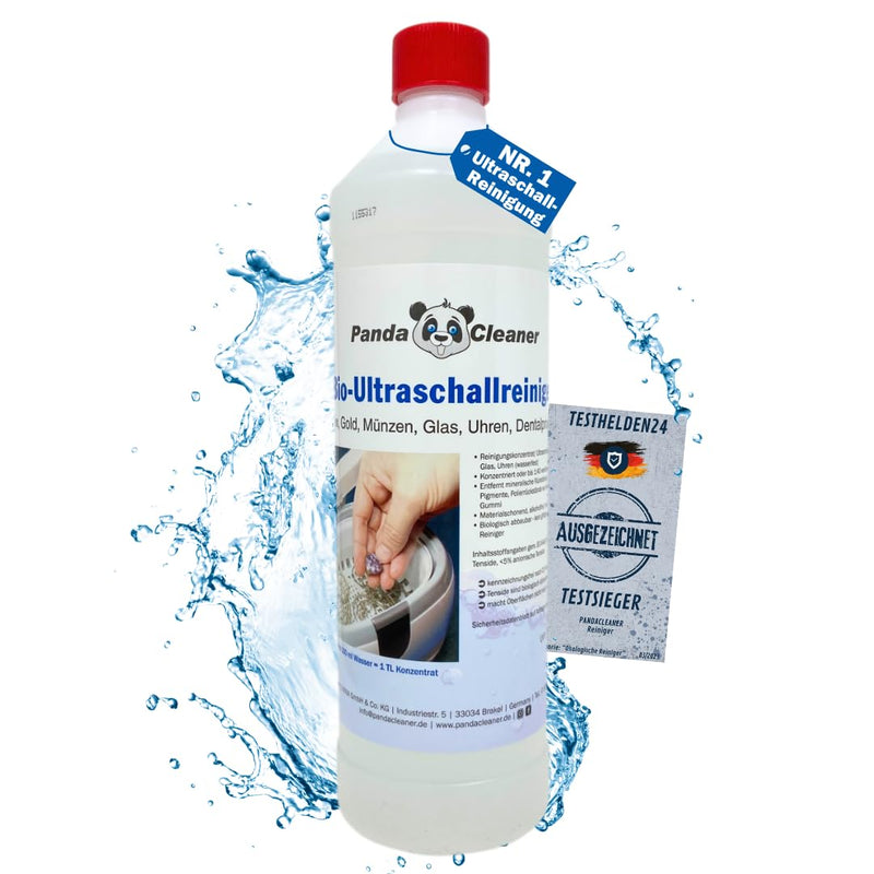 [Australia] - PandaCleaner ultrasonic cleaner concentrate for ultrasonic bath - 1L concentrate for glasses, dental products, gold, coins, glass, watches (waterproof) and much more. (1000ml) 1 l (pack of 1) 