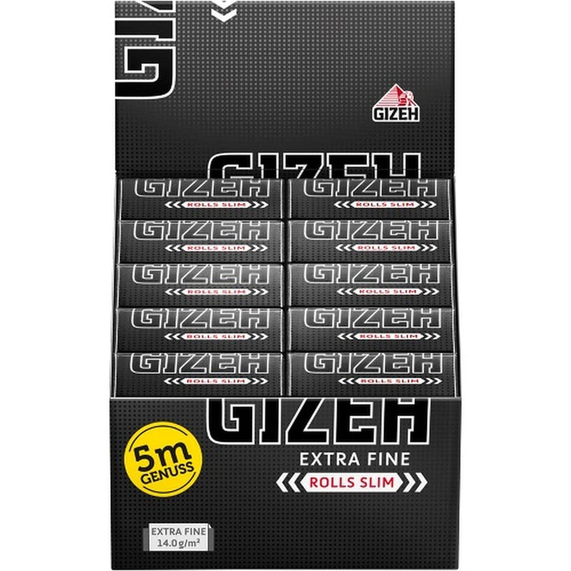 [Australia] - GIZEH BLACK Rolls Slim - rolling papers in individual length - 5 meters of paper in king size slim format - pack of 20 premium rolling paper (14 g/m²) 