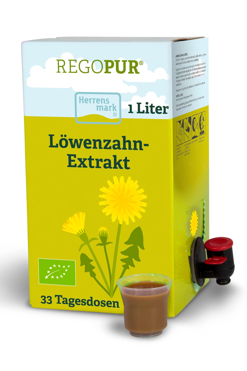 [Australia] - REGOPUR organic dandelion extract, 1 liter I 100% vegan, fermented & without additives I daily dietary supplement or 3-month treatment 1 l (pack of 1) REGOPUR 