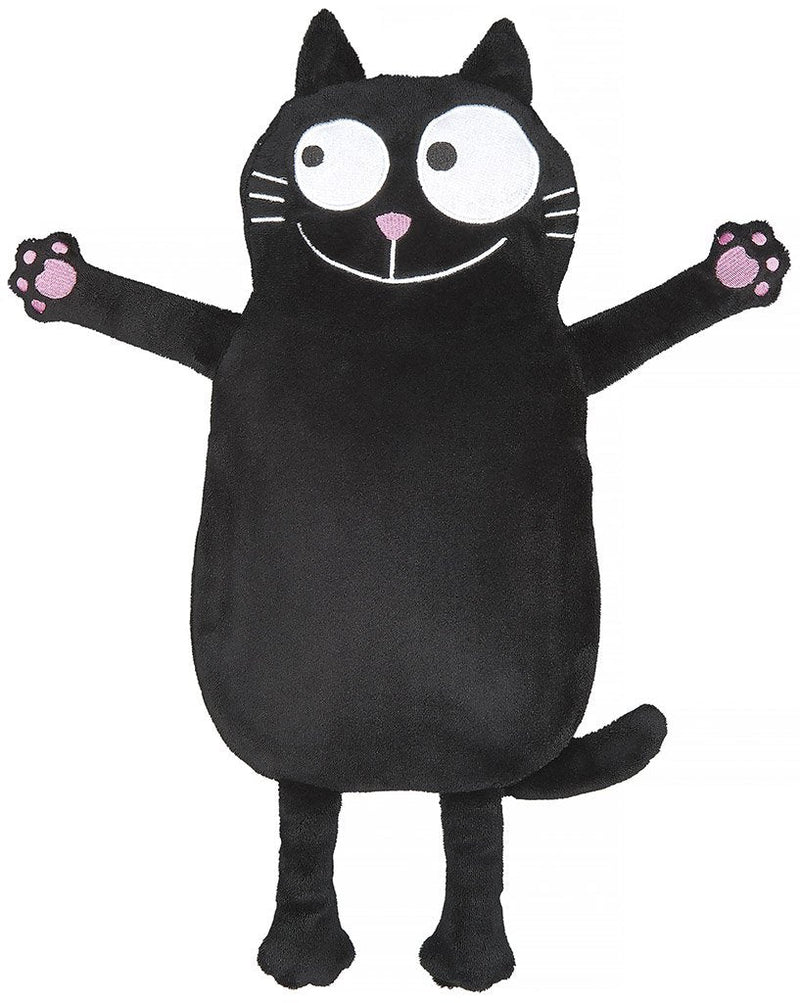 [Australia] - Moses. Ed, the Cat hot water bottle with cover, hot water bottle with soft cover in black cat design, bottle capacity approx. 1l 