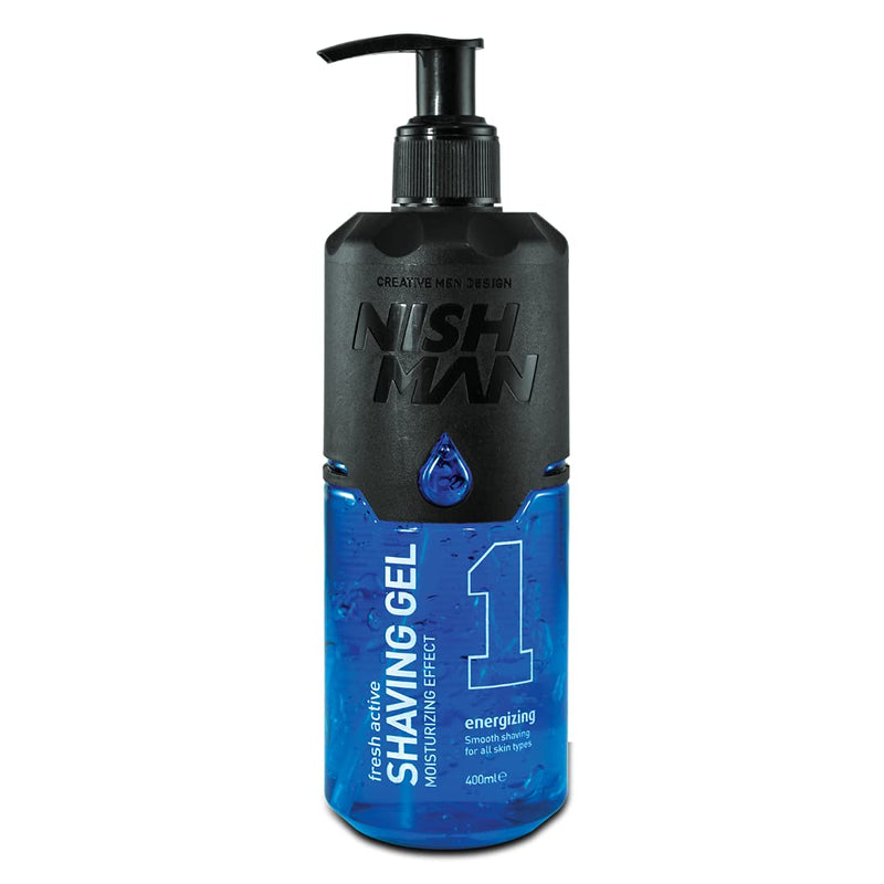 [Australia] - Nishman shaving gel - For a gentle shaving experience, moisturizing and nourishing - Perfect protection for smooth skin - Fresh and long-lasting scent - Men's care (01 - Energizing, 400ML) 400 ml (pack of 1) 01 - Energizing 