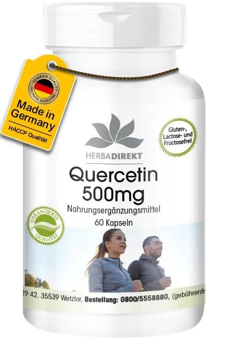 [Australia] - Quercetin 500mg - 60 capsules - high dosage | HERBADIREKT by Warnke vital substances - German pharmacy quality 