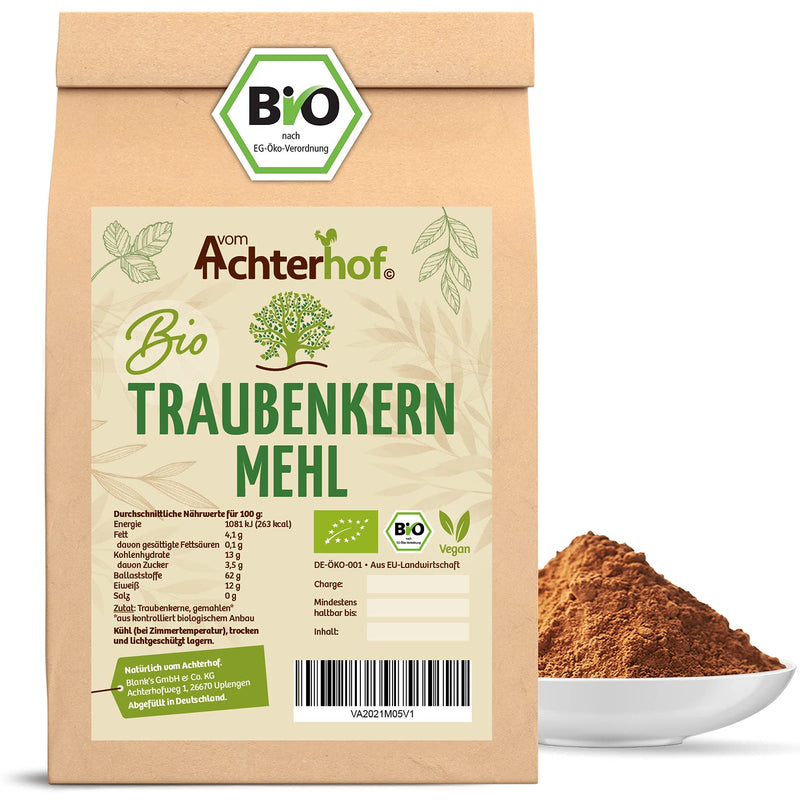 [Australia] - Grape seed flour organic (1kg) grape seed powder from Achterhof 