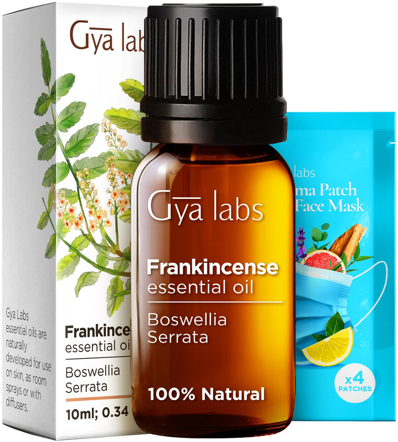 [Australia] - Gya Labs Frankincense Essential Oil for Skin - 100% Pure Natural Frankincense Oil for Face, Hair, Spreading, DIY - Woody, Earthy Fragrance (10ml) 10ml (Pack of 1) 