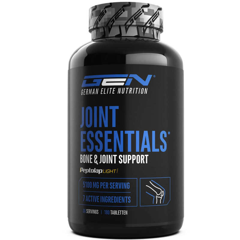 [Australia] - Joint Essentials - 180 tablets - High dose with 5100 mg per day - Glucosamine + Chondrotin + MSM + Hyaluronic Acid + Collagen + Vitamin C + Black Pepper Extract - Joint Supplement 