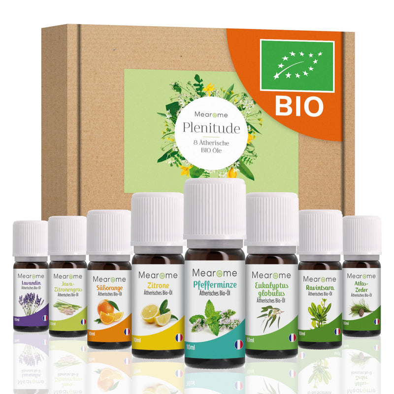 [Australia] - ESSENTIAL OILS SET ORGANIC Certified Fragrance Oil Pure 100% Natural, Aroma Diffuser Ravintsara Lavender Peppermint Oil Lemon Eucalyptus Oil Sweet Orange Oil Aromatherapy Gift Idea Massage Oils Gift Set Refill Set 