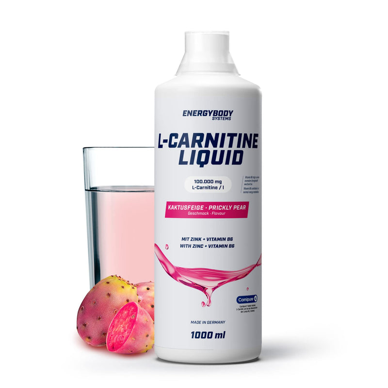 [Australia] - Energybody L-Carnitine Liquid with zinc, high dosage 100,000 mg/liter, liquid, with dosing cup, Carnipure quality, 1000 ml, prickly pear flavor... 