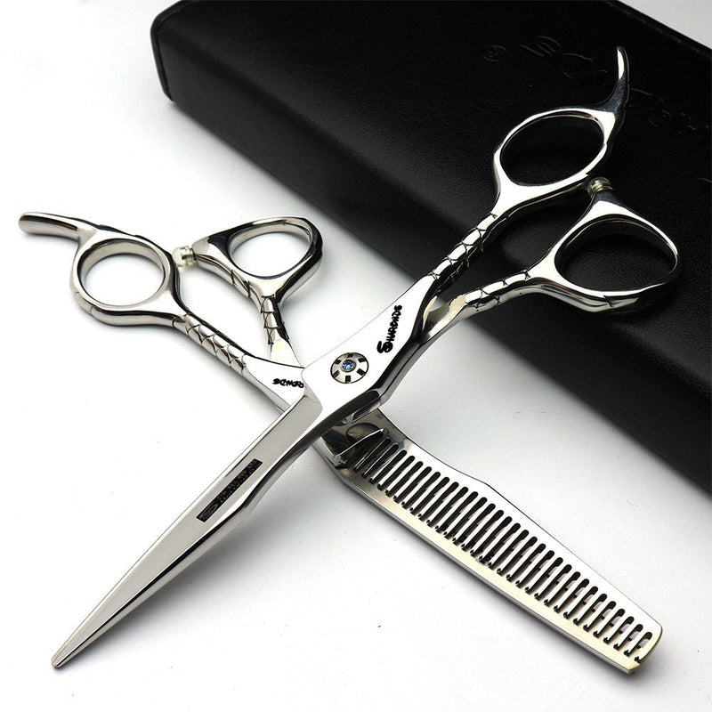 [Australia] - Japan 440C Hairdressing Studio Hairdressing Styling Professional Toolset Fashion 6' Hairdressing Scissors and Efficient Scissors (6 Inch, 2 Pieces-A) 6 Inch, 2 Pieces-A 