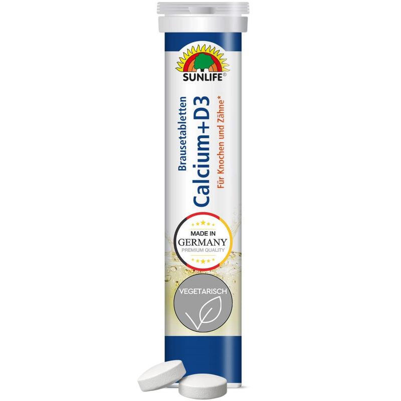 [Australia] - SUNLIFE Calcium+D3 effervescent tablets: For bones and teeth, 20 tablets with calcium & vitamin D3, lemon flavor, 80g, 1x 20 pieces 