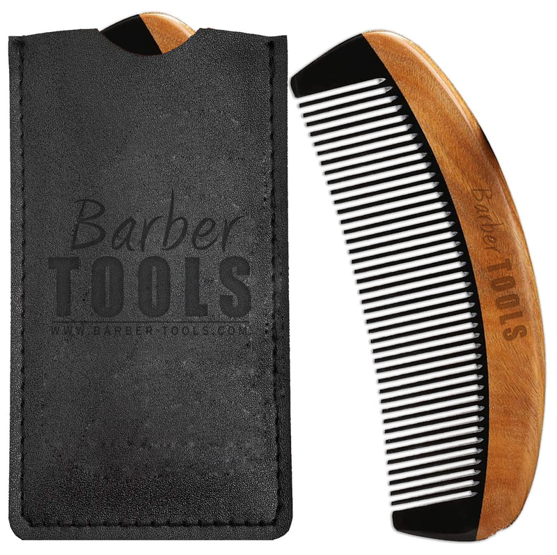 [Australia] - ✮ Barber Tools ✮ Beard and mustache comb made of high quality sandalwood and buffalo horn, anti-static with PU. New version 