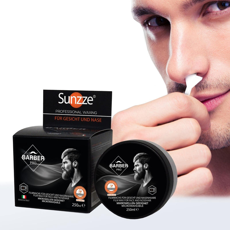 [Australia] - Sunzze Barber Pro hot wax 250g I high-quality beard and nose hair wax with natural ingredients I wax hair removal face for all skin types I intimate & body warm wax for smooth skin 