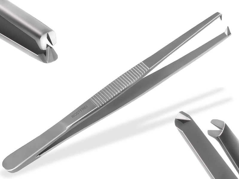 [Australia] - Professional tweezers straight 10.5 cm to 60 cm SELECTION, with internal teeth NEW (13 cm) silver 13 cm (pack of 1) 