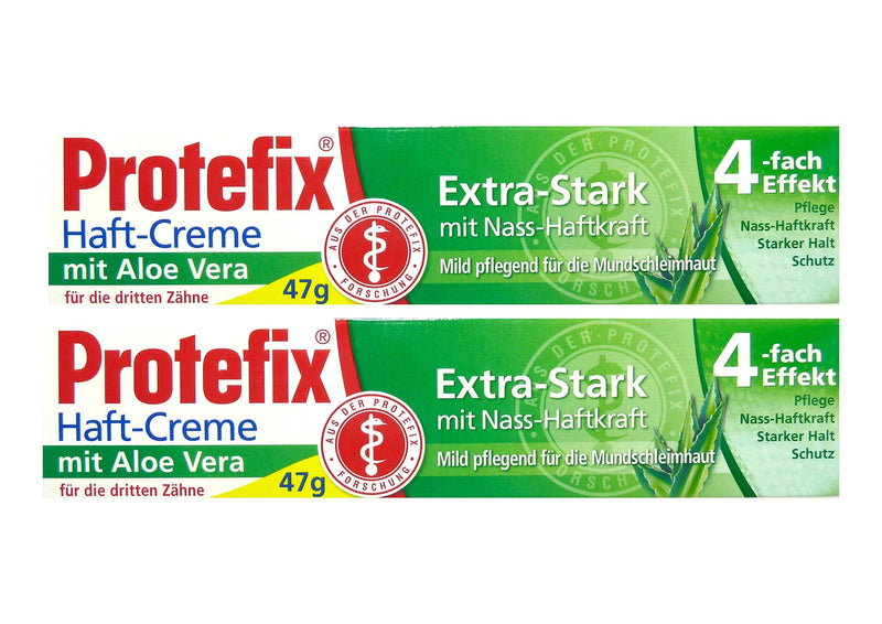 [Australia] - 2x Protefix Adhesive Cream Aloe Vera Extra Strong with wet adhesion, 40 ml piece 