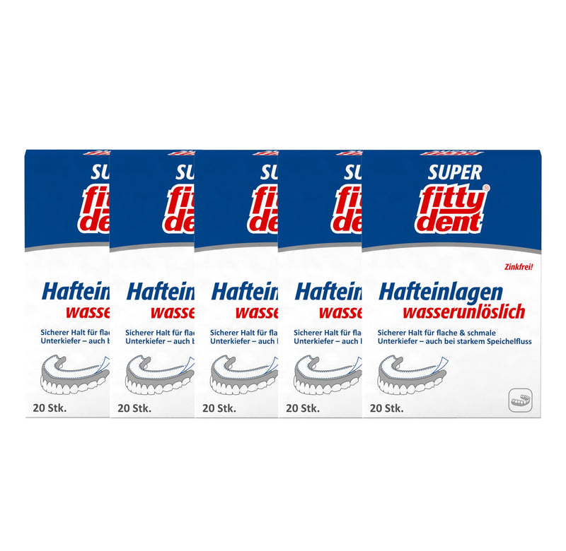 [Australia] - 5x fittydent super adhesive pads comfort 20 pieces zinc-free fitty dent neutral 