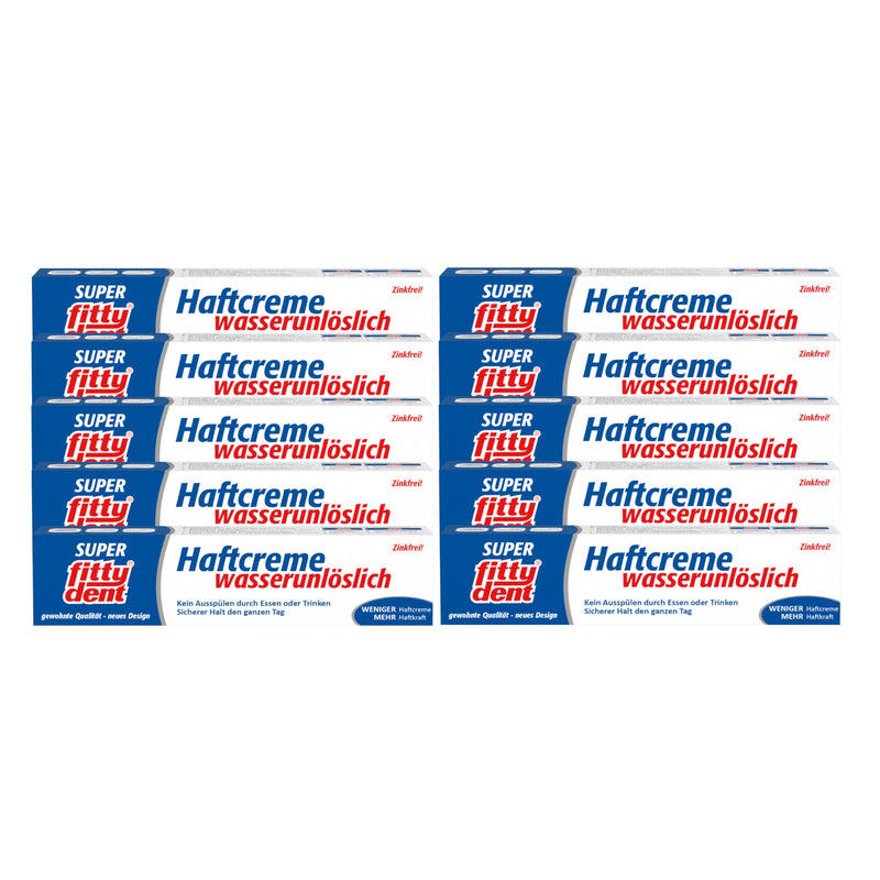 [Australia] - 10x FITTYDENT super adhesive cream 40 g PZN 2171042 Insoluble in water, zinc-free 
