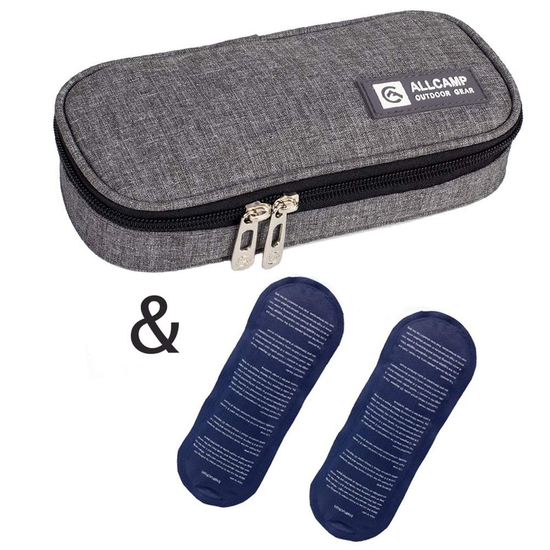 [Australia] - Apollowalker Cooler Bag Insulin Bag for Diabetes Syringes, Insulin Injections and Medications Gray 