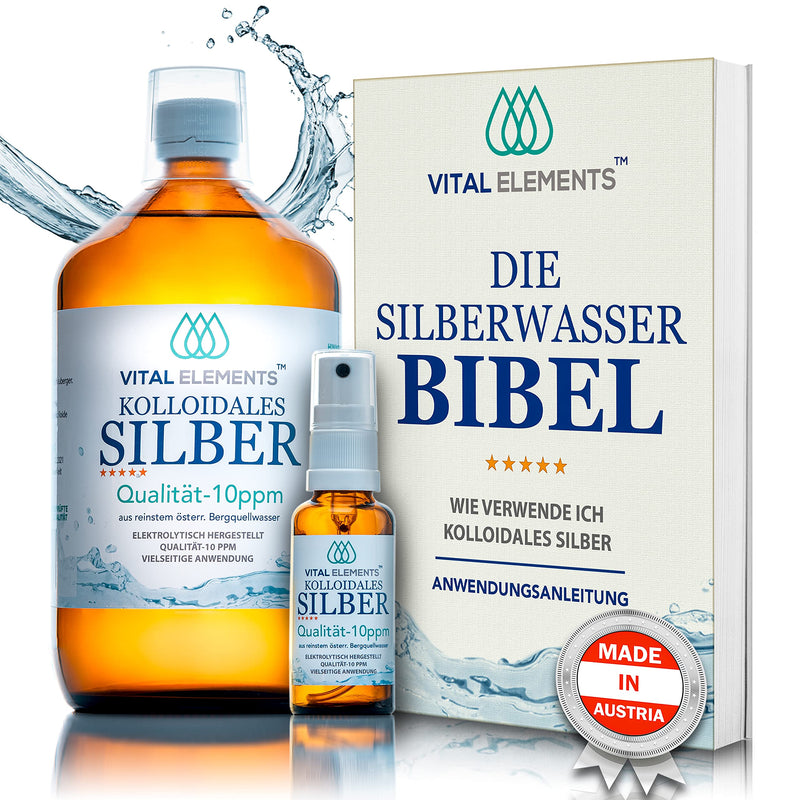 [Australia] - Colloidal silver | Silver water | 1000ml | 10 ppm | HIGH DOSE | in brown glass bottle with refillable 30ml spray | Free E-BOOK 