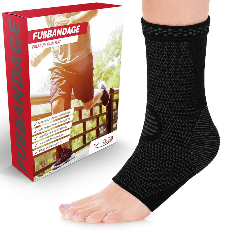 [Australia] - VIGO SPORTS [Set of 2 ankle joint supports I 7 zones compression provides proactive support for joint problems and heel spurs I Ergonomic design for optimal relief/increase in stability Black L 