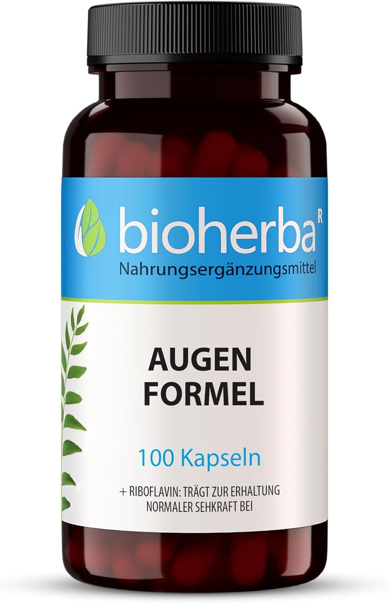 [Australia] - Eye vitamins with lutein - high-dose formula - 100 capsules eye vitamins, vitamin A & B2, bioflavonoids, supports vision and eye health, antioxidant protection, PZN 17193049 BIOHERBA 