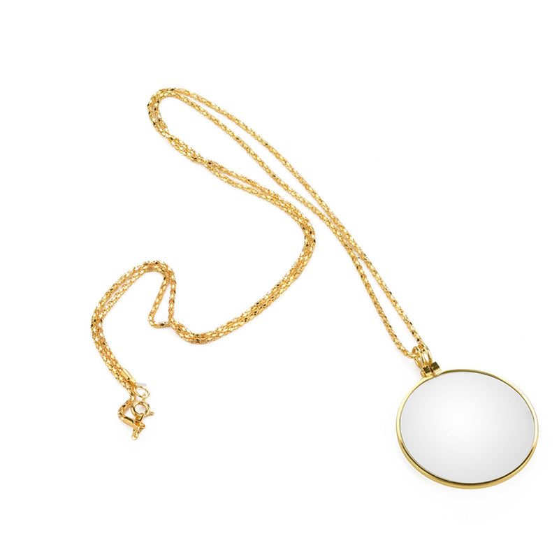 [Australia] - Monocle, Hanging Magnifying Glass, Portable 5X Magnifying Glass Monocle Lens with Hanging Necklace for Reading Crafts Handicrafts Jewelery Hobbies, Magnifying Glass Hanging on the Neck for Men and Women (Gold) 