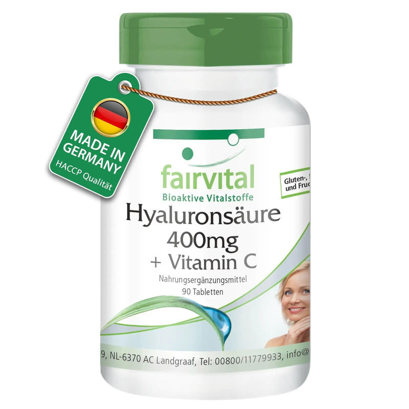 [Australia] - Fairvital | Hyaluronic acid tablets 400mg + vitamin C - HIGH DOSE - VEGAN - 90 tablets 