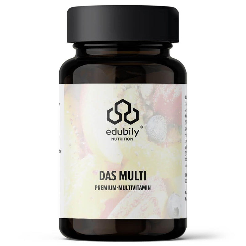 [Australia] - edubily nutrition® multivitamin capsules with vitamins, minerals and trace elements such as chromium, iodine, copper, manganese, molybdenum, PQQ, Q10, selenium, zinc, without iron - 90 small capsules (Multi with iodine) Multi with iodine 