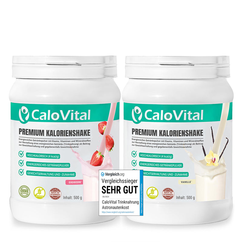 [Australia] - Gain weight with CaloVital | High-dose weight gain shake with lots of vitamins | Weight gainer for quick weight gain & mass building | Premium quality from Germany (set of 2 vanilla - strawberry) set of 2 vanilla - strawberry 