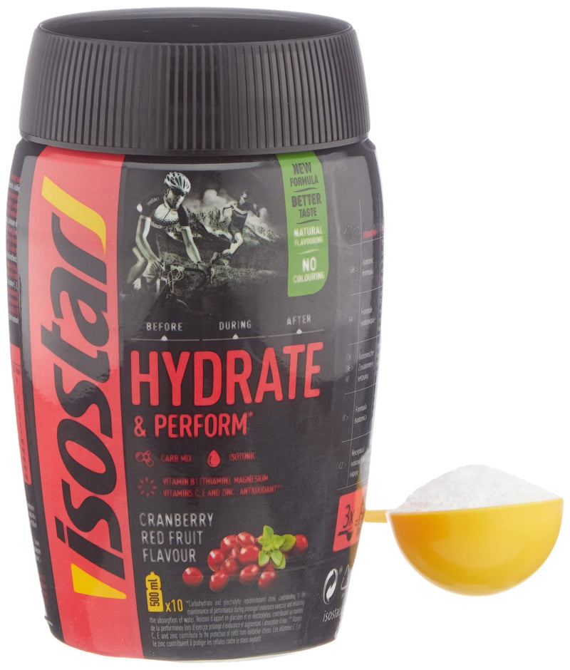 [Australia] - Isostar Hydrate & Perform isotonic powder to support athletic performance, Red Fruits, 400g 400g (pack of 1) Cranberry 