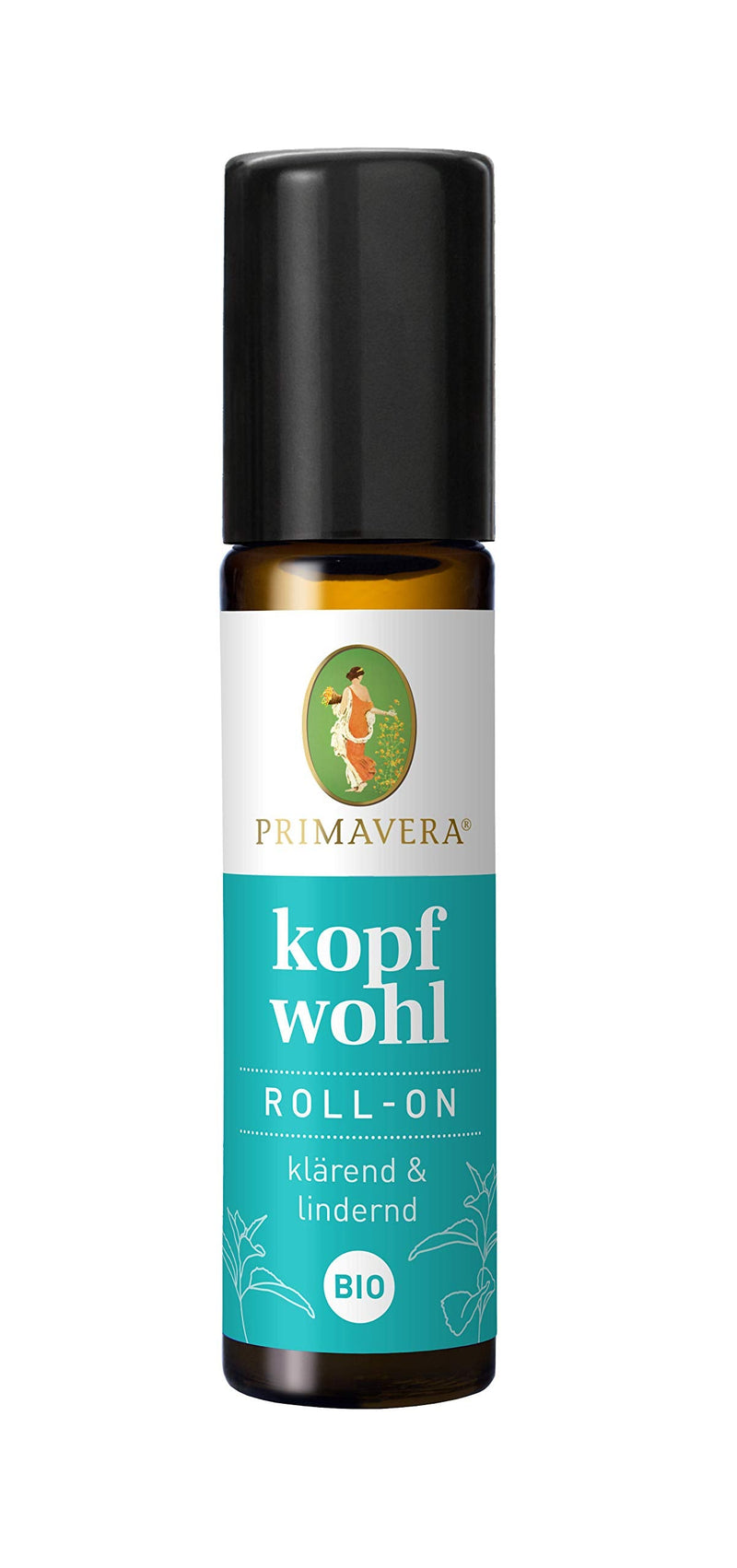 [Australia] - PRIMAVERA Kopfwohl Aroma Roll-On organic 10 ml - peppermint - aromatherapy for on the go - clarifying, relieving headaches - vegan 1 x 10 ml 