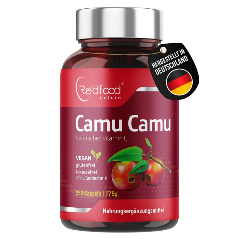 [Australia] - Camu Camu extract 600mg natural vitamin C high dose XXL can 250 vegan capsules laboratory tested and produced in Germany 