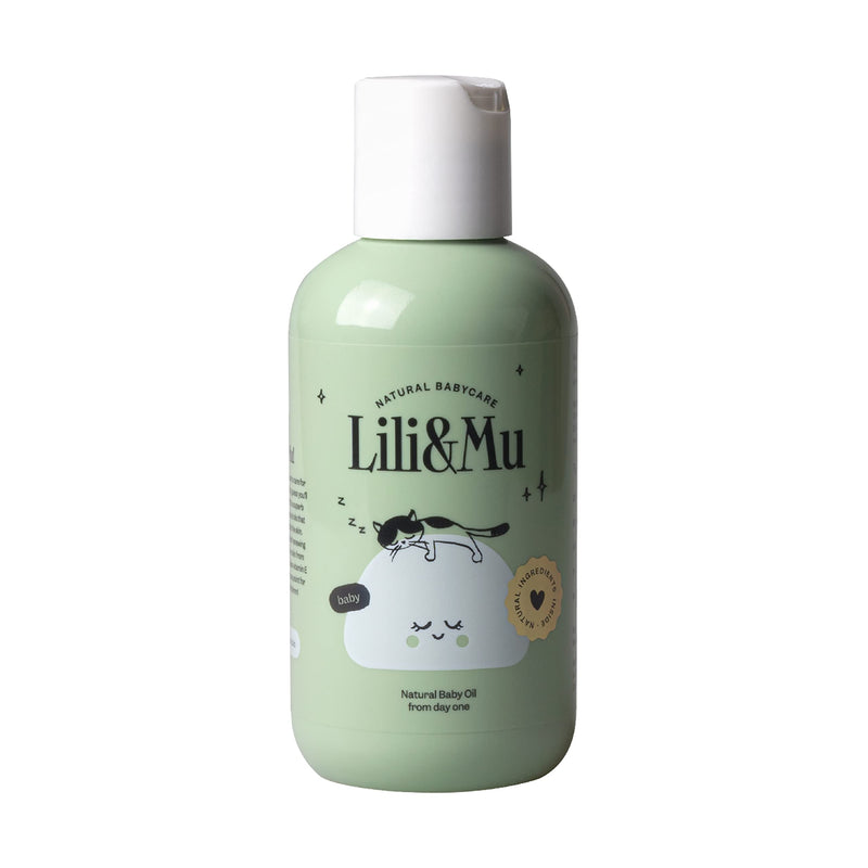 [Australia] - Lili&Mu natural care oil, nourishing baby oil 150 ml - baby care massage oil with jojoba oil marigold extract vitamin E, oil for delicate baby skin, vegan body oil ideal for baby massage - body oil 