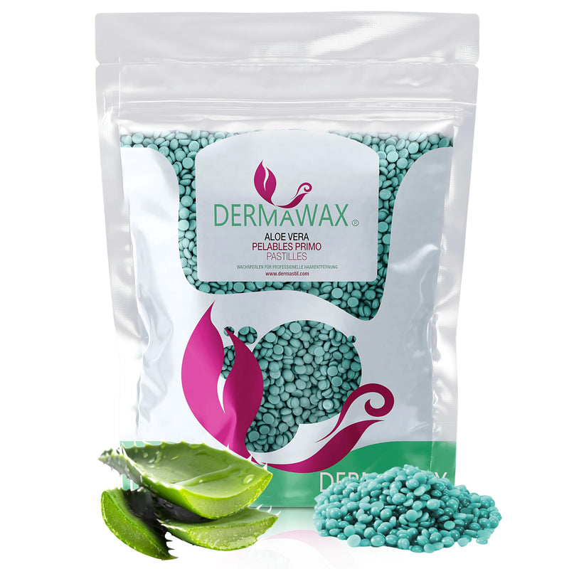 [Australia] - Dermawax 1 kg hot wax wax beads aloe vera for sensitive skin - hair removal without wax strips, gentle waxing for face, legs, bikini & body - made in Italy, professional quality (1 kg, aloe vera) 1 kg (pack of 1) 