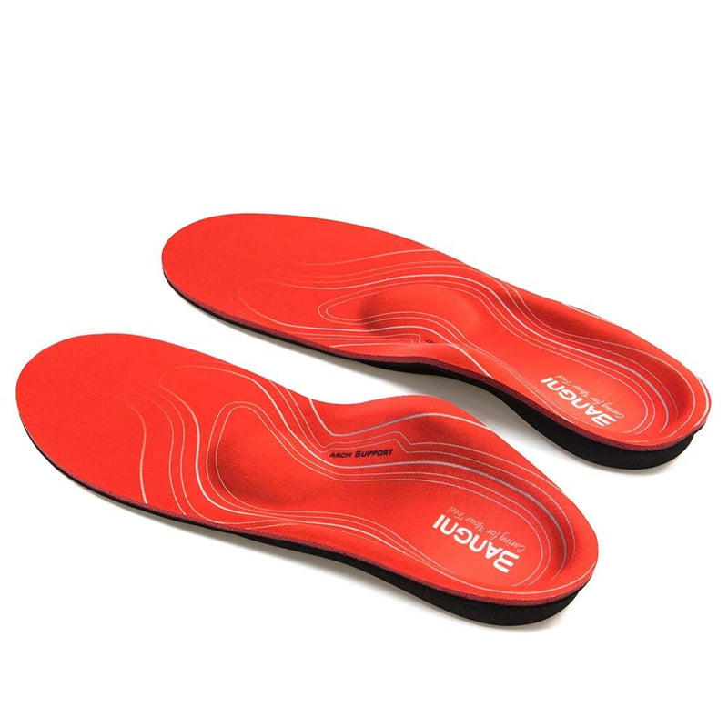 [Australia] - 3ANGNI Orthopedic insoles, flat foot insoles, shoe insoles, orthopedic, heel spur insoles, splayfoot, plantar fasciitis, comfortable arch for men and women Orthopedic Insoles EU (43-44) 280MM 1007-Red 