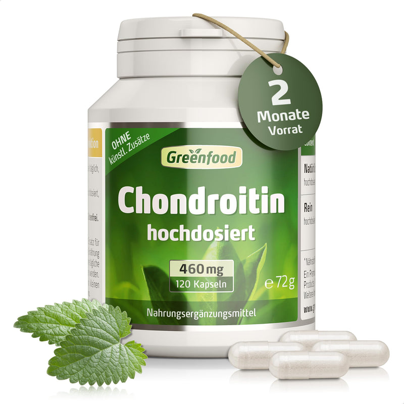 [Australia] - Greenfood Chondroitin, 460 mg, high dose, 120 capsules - high bioavailability. WITHOUT artificial additives, without genetic engineering. 120 pieces (pack of 1) 