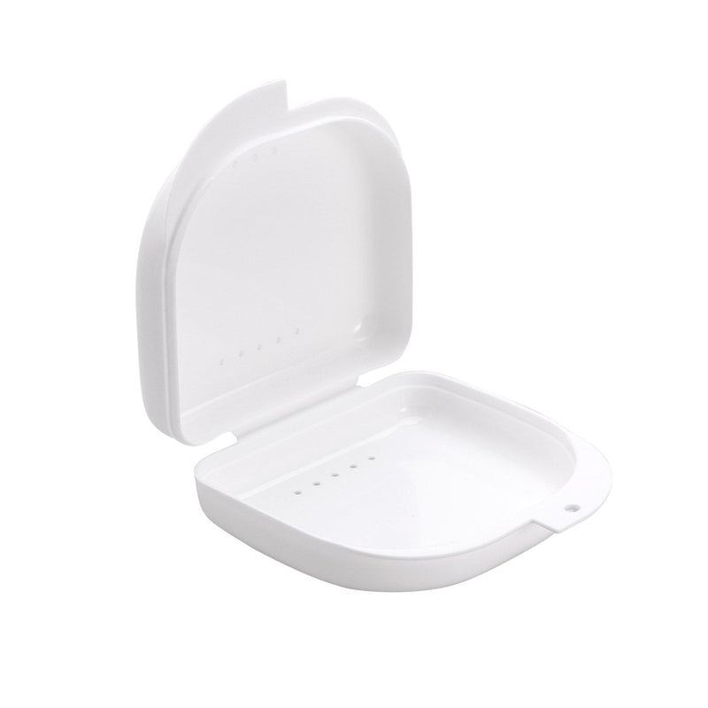 [Australia] - Healifty Prosthesis Box Retainer Box Braces Box Denture Box with Hole for Dental Mouth Guard (White) 