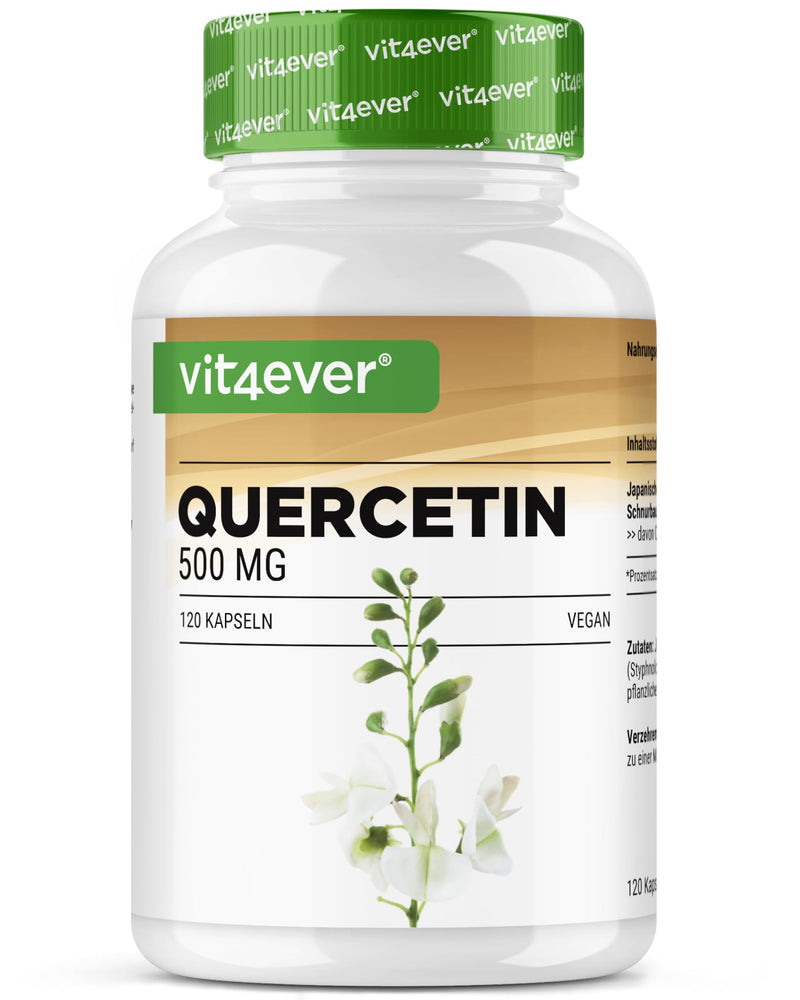 [Australia] - Quercetin - 500 mg - 120 capsules - 4 month supply - Premium: Natural 15:1 string tree flower extract with 95% quercetin content - High dosage - Vegan 