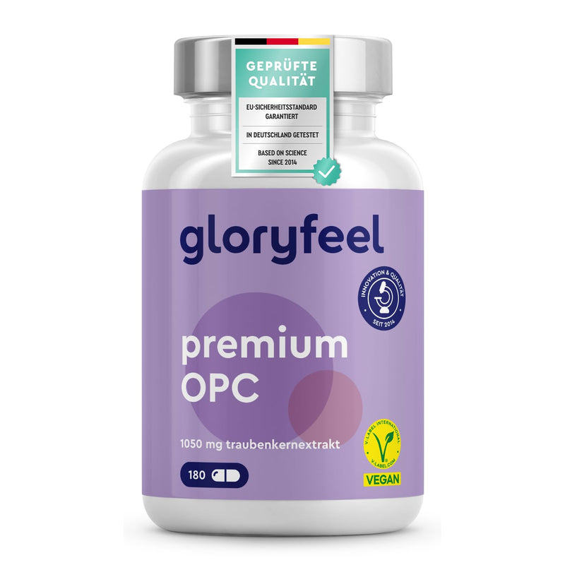 [Australia] - Premium OPC grape seed extract - 1050mg extract per day - Highest OPC content according to HPLC - Made from original French grapes - Vegan, laboratory tested, made in Germany without additives 