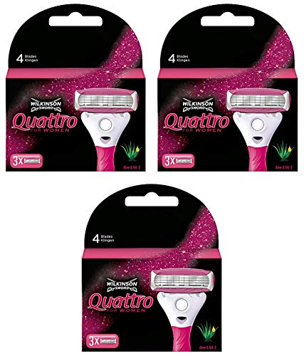 [Australia] - Wilkinson Sword Quattro Women | 9 blades for smooth legs, armpits and bikini area | Savings pack | Annual supply 