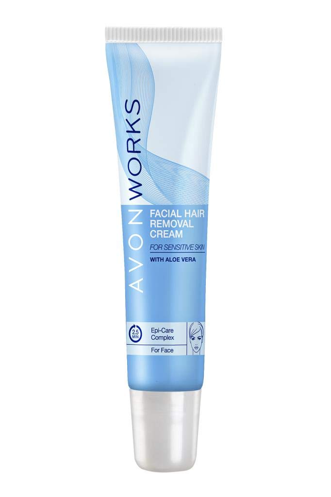 [Australia] - 3 x Avon Works | Avon Facial Hair Removal Cream for Sensitive Skin | Facial hair remover with Aloe Vera Epi-Care complex for face - 3 x 15 ml 