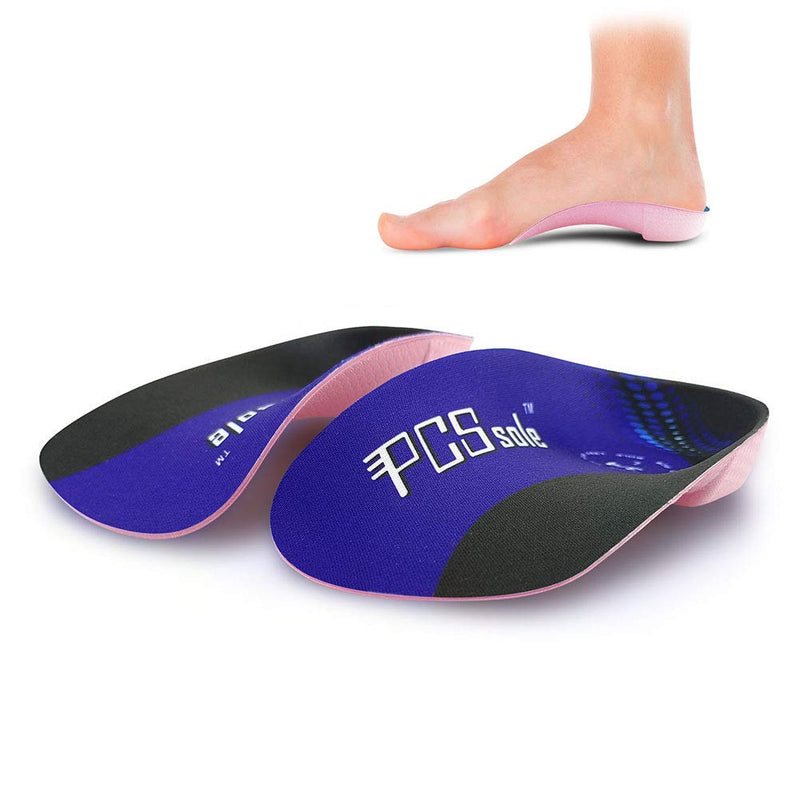 [Australia] - PCSsole 3/4 Orthopedic Insoles for Flat Feet, Plantar Fasciitis, Heel Spurs, Half Shoe Insoles with High Arch, Shoe Insoles Relieve Heel Pain for Women & Men EU43-46 Blue 