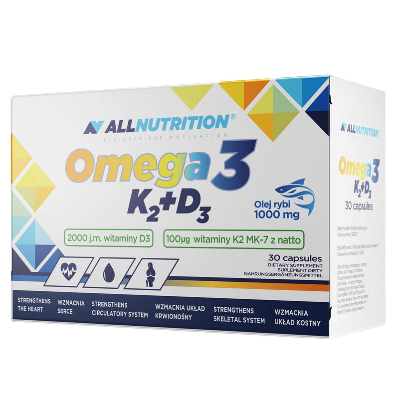 [Australia] - ALLNUTRITION OMEGA 3 K2 D3 is a high quality supplement containing fish oil and vitamins K2 and D3. 