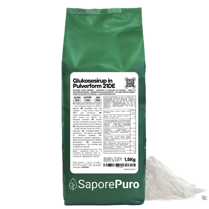 [Australia] - SaporePuro GLUCOSE SYRUP powder 1.5 kg - dry glucose - ideal for ice cream, sorbets and desserts 