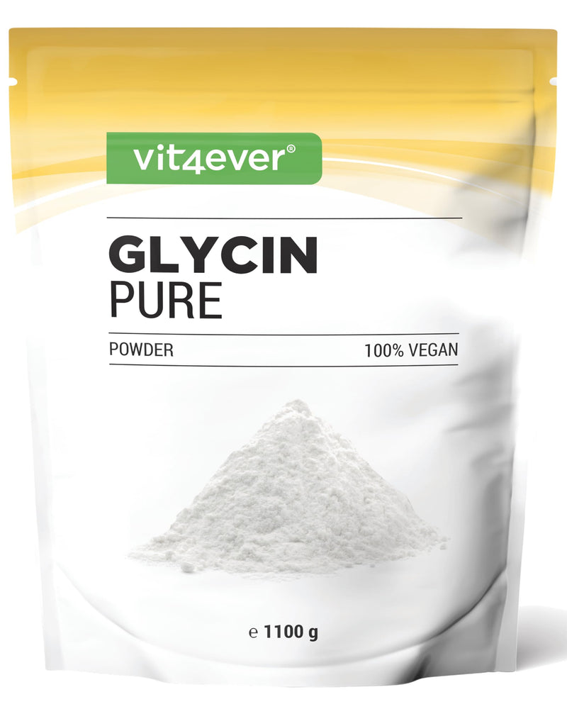 [Australia] - Glycine Pure - 1100 g (1.1 kg) pure powder without additives - with measuring spoon - L-glycine amino acid optimally dosed, naturally sweet - vegan 1.1 kg (pack of 1) 